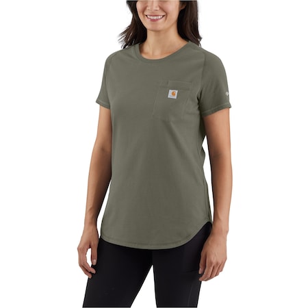 Carhartt Women's TK4616 W Force RlxdFit MW Pckt Ts 2X REG Short Sleeve Relaxed Basil Heather TK6650-W / 106650-G732XREG